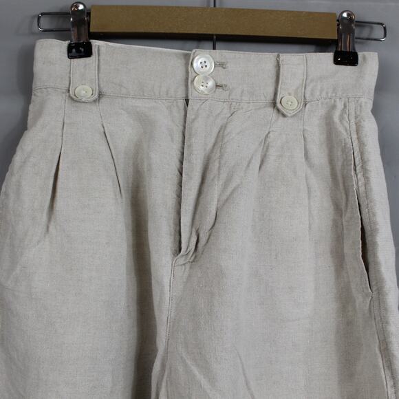 Alex Mill Shorts Womens 2 Pleated Linen Flax Summer Old Money Quiet Luxury Retro - Picture 5 of 13